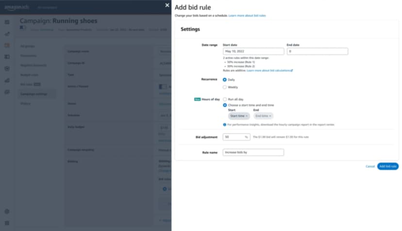 Amazon Ads console screenshot